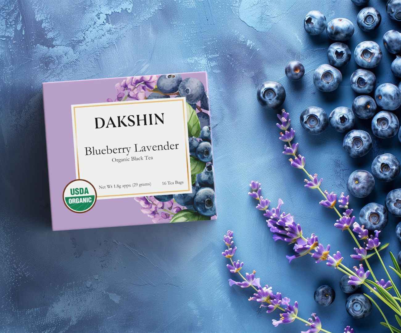 Organic Blueberry Lavender Tea - Antioxidant by Dakshin