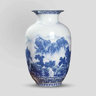 Classic Antique Chinese Blue and White Ceramic Vase