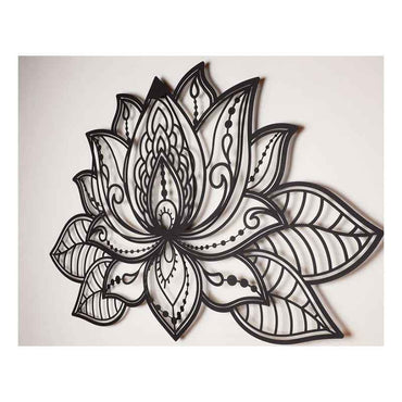 Metal Lotus Wall Art Decor Indoor Outdoor Garden Pendant 68x44 cm