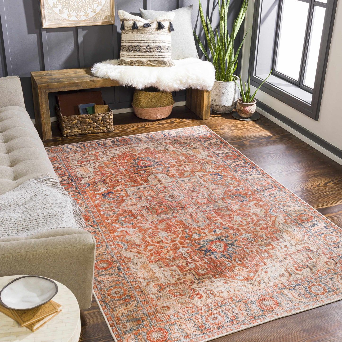 Cagayancillo Washable Area Rug Low Pile 0.08 Inch Classic - Rosetta Creative Boutique