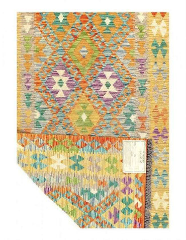 Canvello Kilim Handspun flat weave Wool Rug 3'8'' X 5'11''