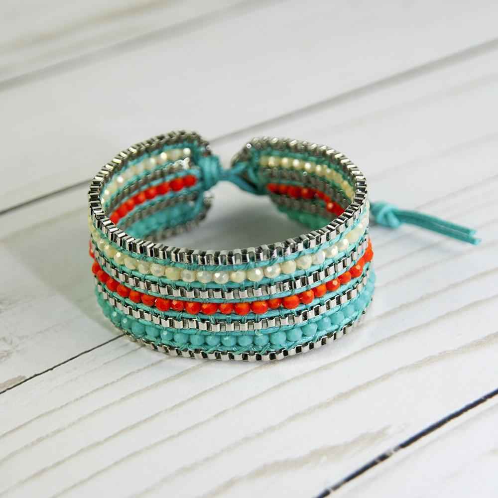 Looped Bracelet Tangerine Rd Yellow Green