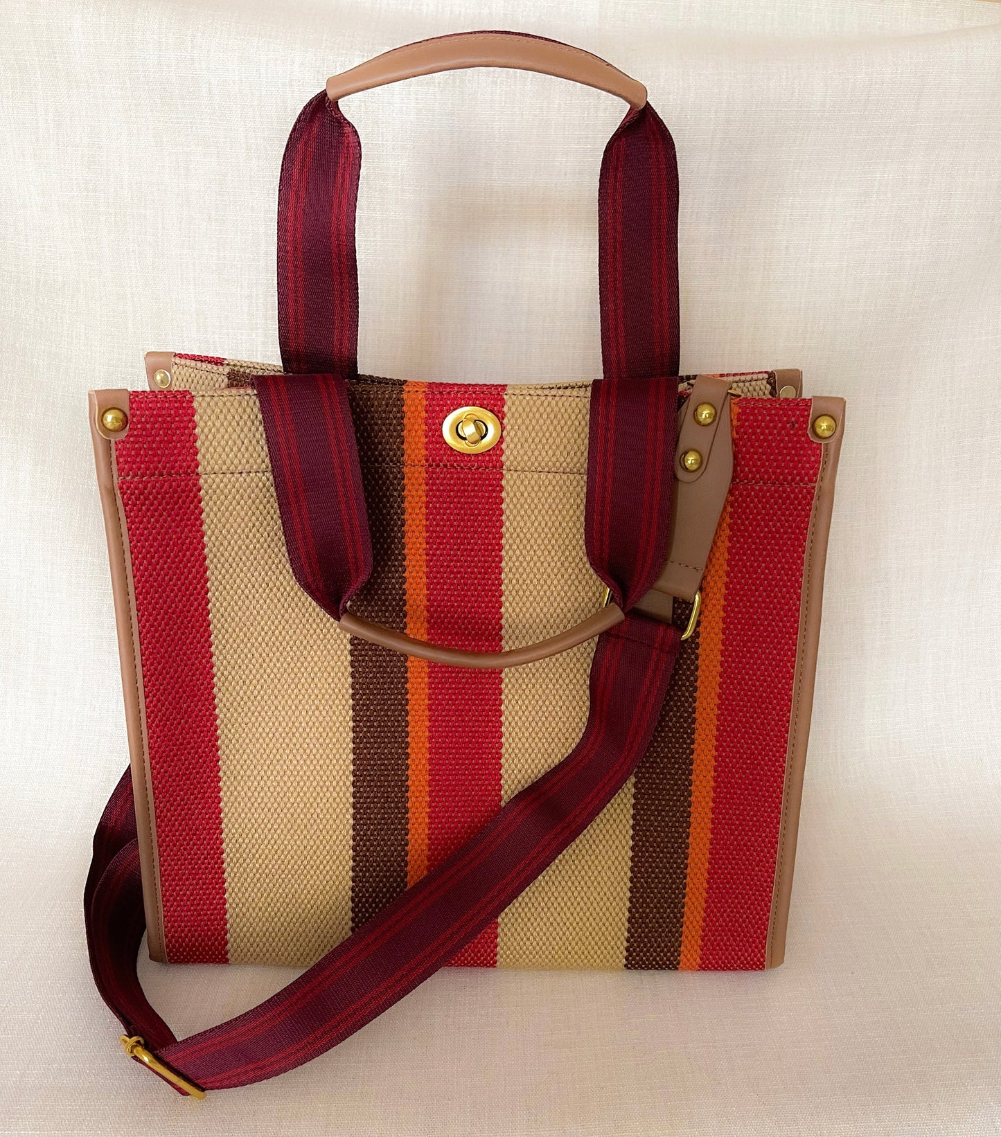 Stripe Tote Bag with Oxford Cloth and Striped Pattern - Rosetta Creative Boutique