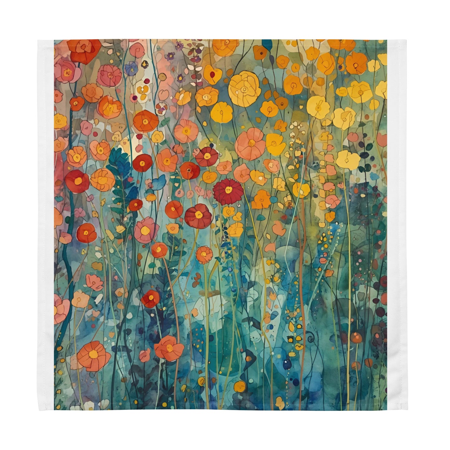 Beautiful Vibrant Cloth Napkin Set 4 Pack Floral Design - Rosetta Creative Boutique