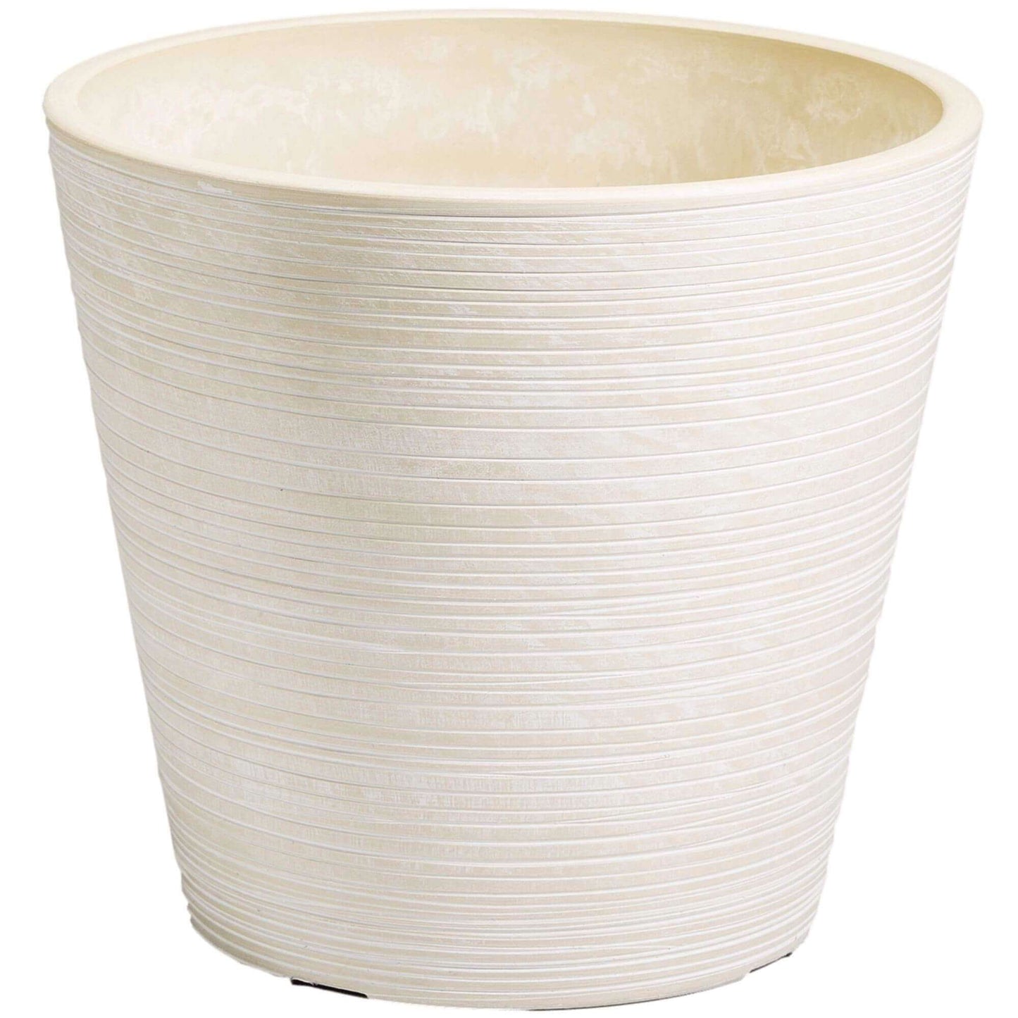 Cream and White Engraved Pot 14cm-0