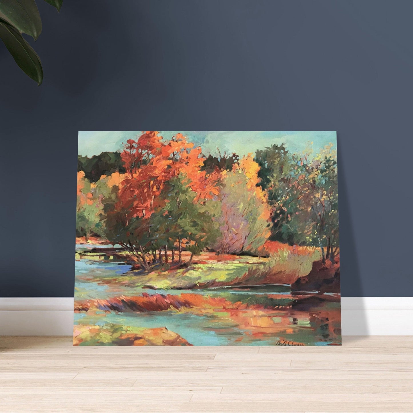 'Along the Illinois' Landscape I 16x20 Museum-Quality Matte Paper Poster | Original Artwork by American Artist Barbara Cleary (Fall Collection) - Rosetta Creative Boutique