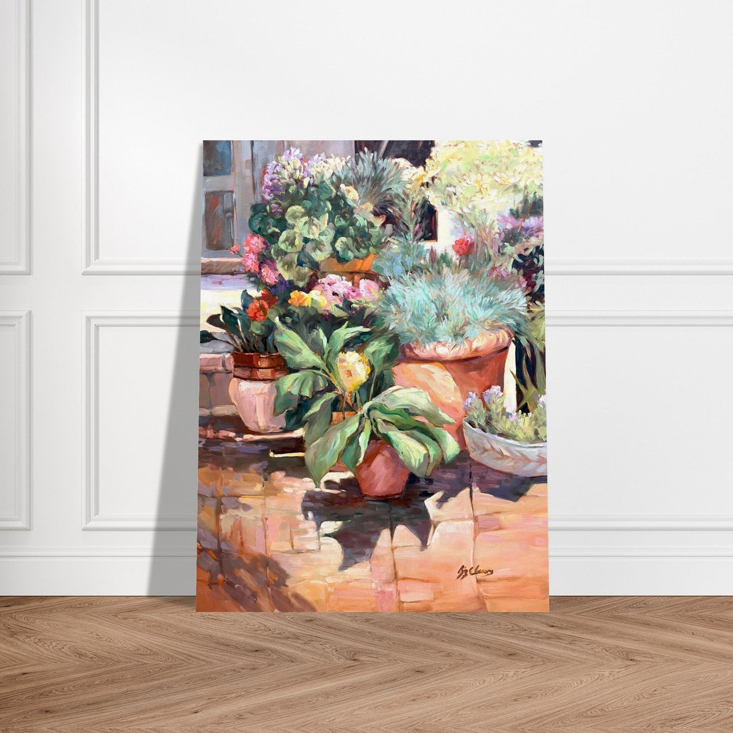 'Garden Serenity' Floral I 12x16 Museum-Quality Matte Paper Poster | Original Artwork by American Artist Barbara Cleary - Rosetta Creative Boutique