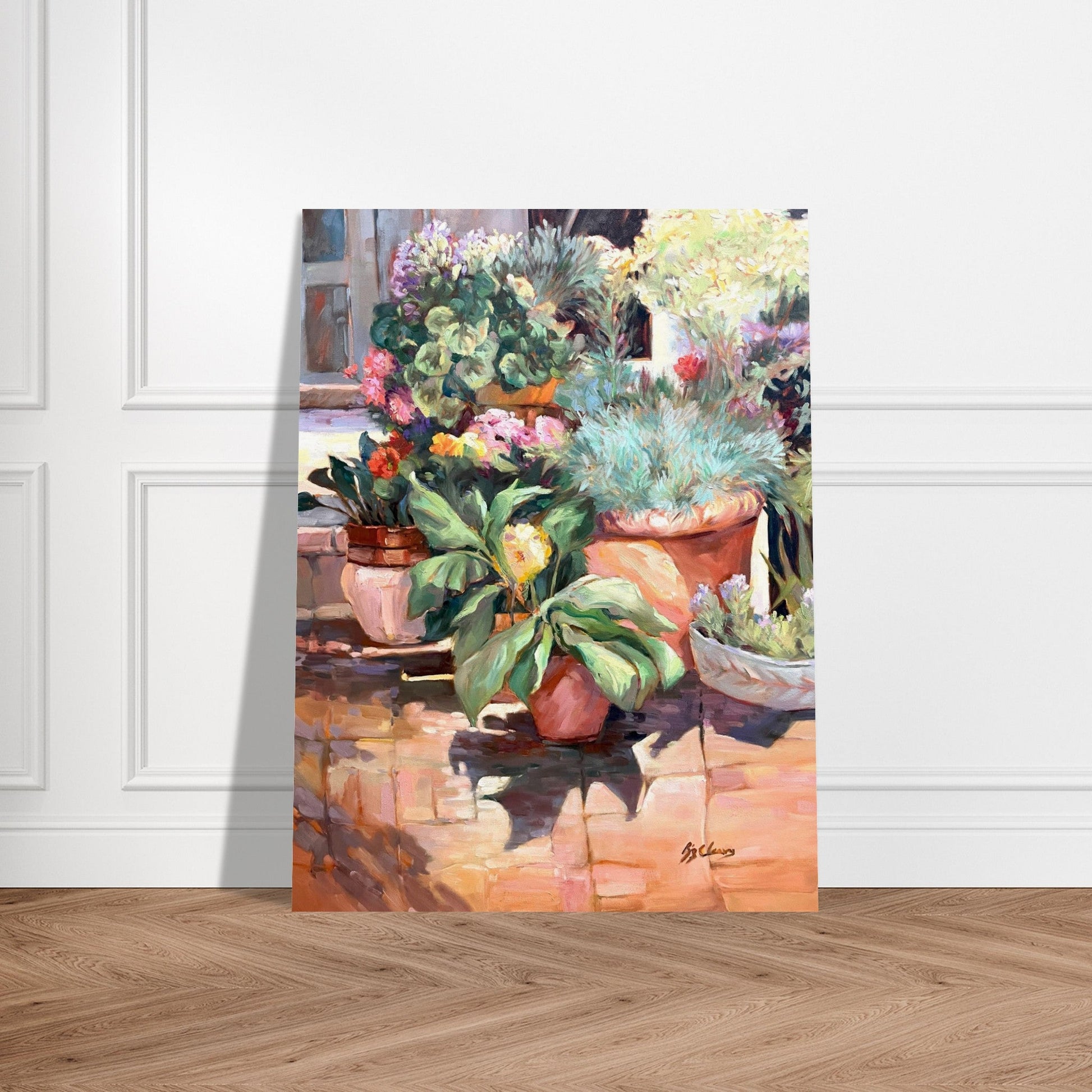 'Garden Serenity' Floral I 12x16 Museum-Quality Matte Paper Poster | Original Artwork by American Artist Barbara Cleary - Rosetta Creative Boutique