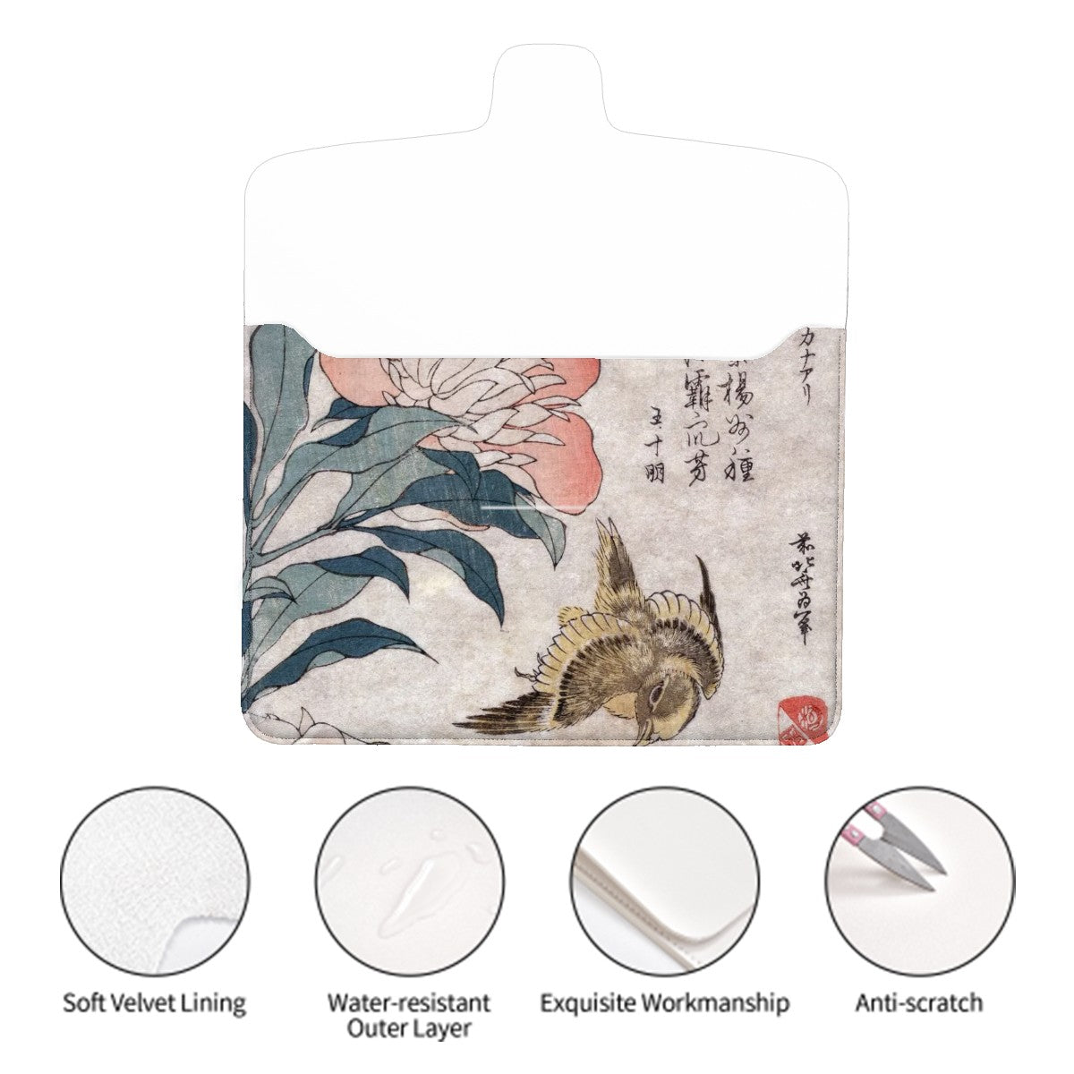 Japanese Painting Laptop Case - Stylish & Durable PU Leather Protection - Rosetta Creative Boutique