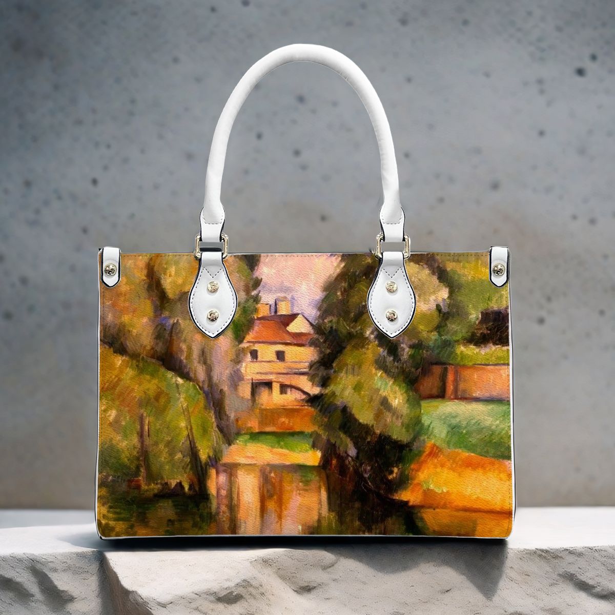 Paul Cezanne Tote Bag - Stylish PU Leather Handbag for Women - Rosetta Creative Boutique