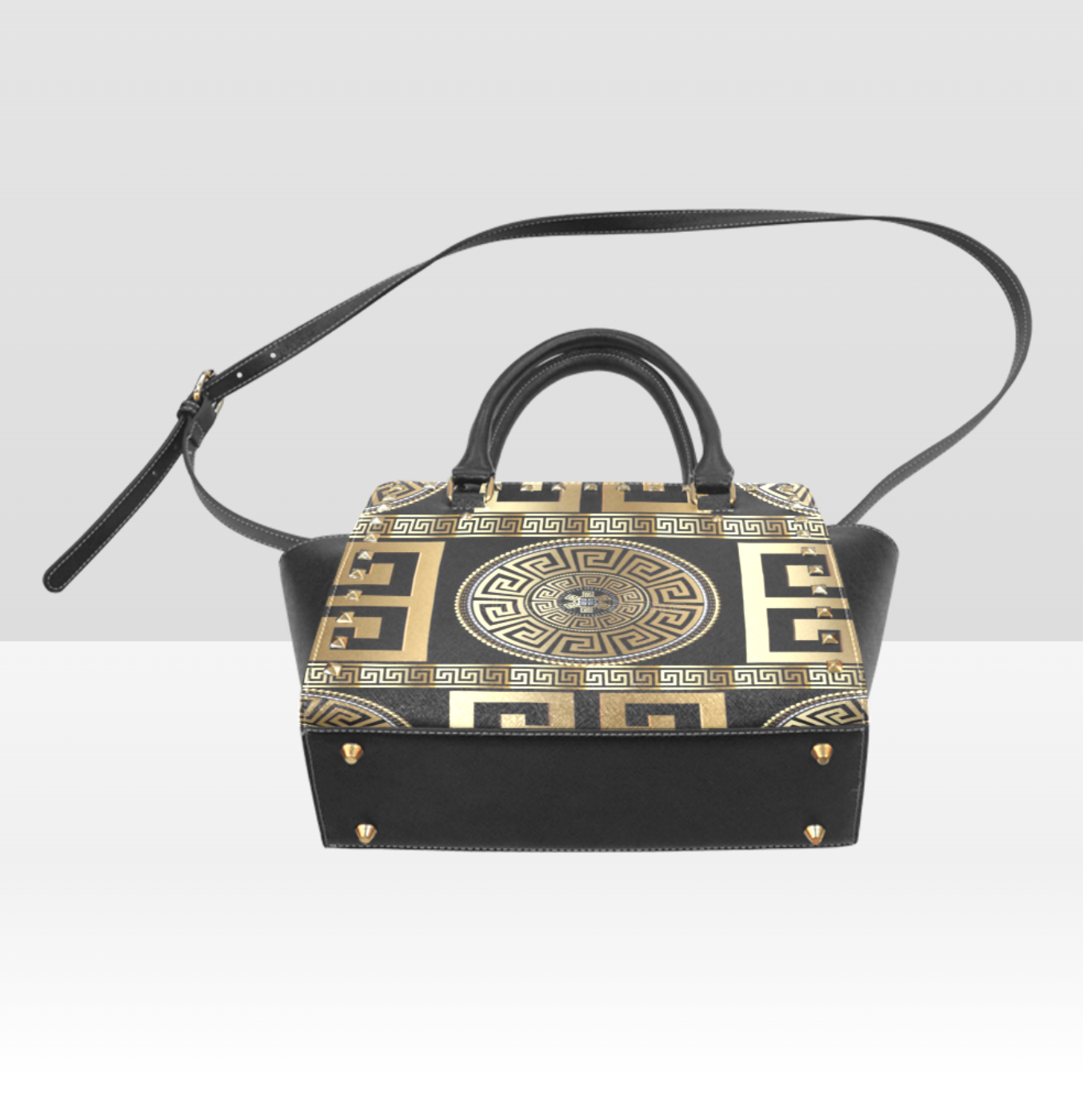 Rivet Original Greek Design Shoulder Handbag PU Leather - Rosetta Creative Boutique