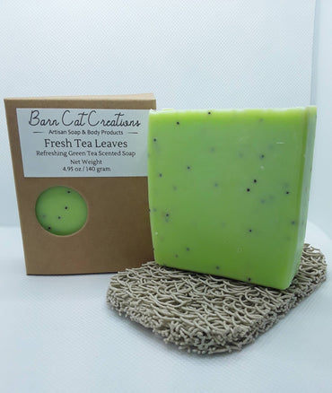 Fresh Tea Leaves Exfoliating Soap Bar With Green Tea - Rosetta Creative Boutique
