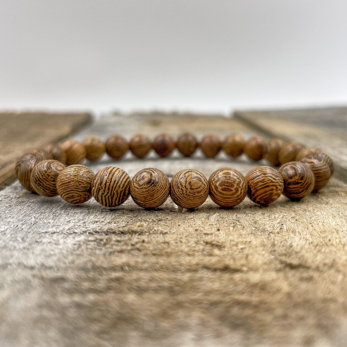 Union Zebrawood Mala Beaded Bracelet Handmade Natural - Rosetta Creative Boutique