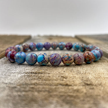 Union Galaxy Imperial Jasper Gemstone Beaded Bracelet - Rosetta Creative Boutique