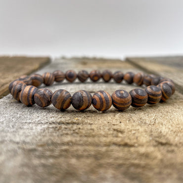 Union Zebra Rosewood Mala Beaded Bracelet Handmade Natural - Rosetta Creative Boutique