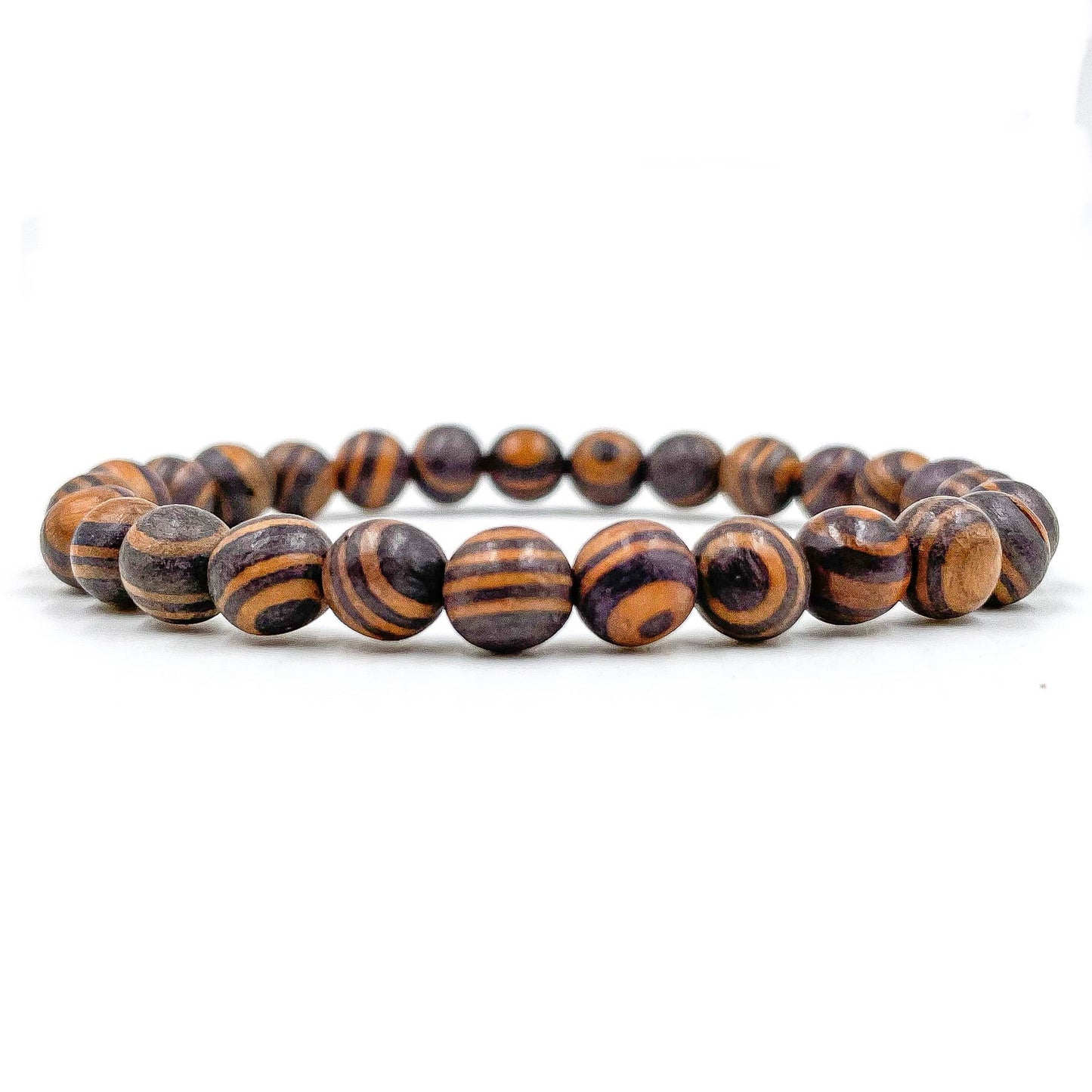 Union Zebra Rosewood Mala Beaded Bracelet Handmade Natural - Rosetta Creative Boutique