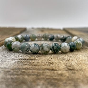 Handmade Union Tree Agate Green Gemstone Beaded Bracelet - Rosetta Creative Boutique