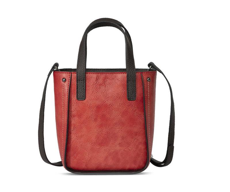 Leather Mini Tote Crossbody Bag with Gunmetal Hardware - Rosetta Creative Boutique