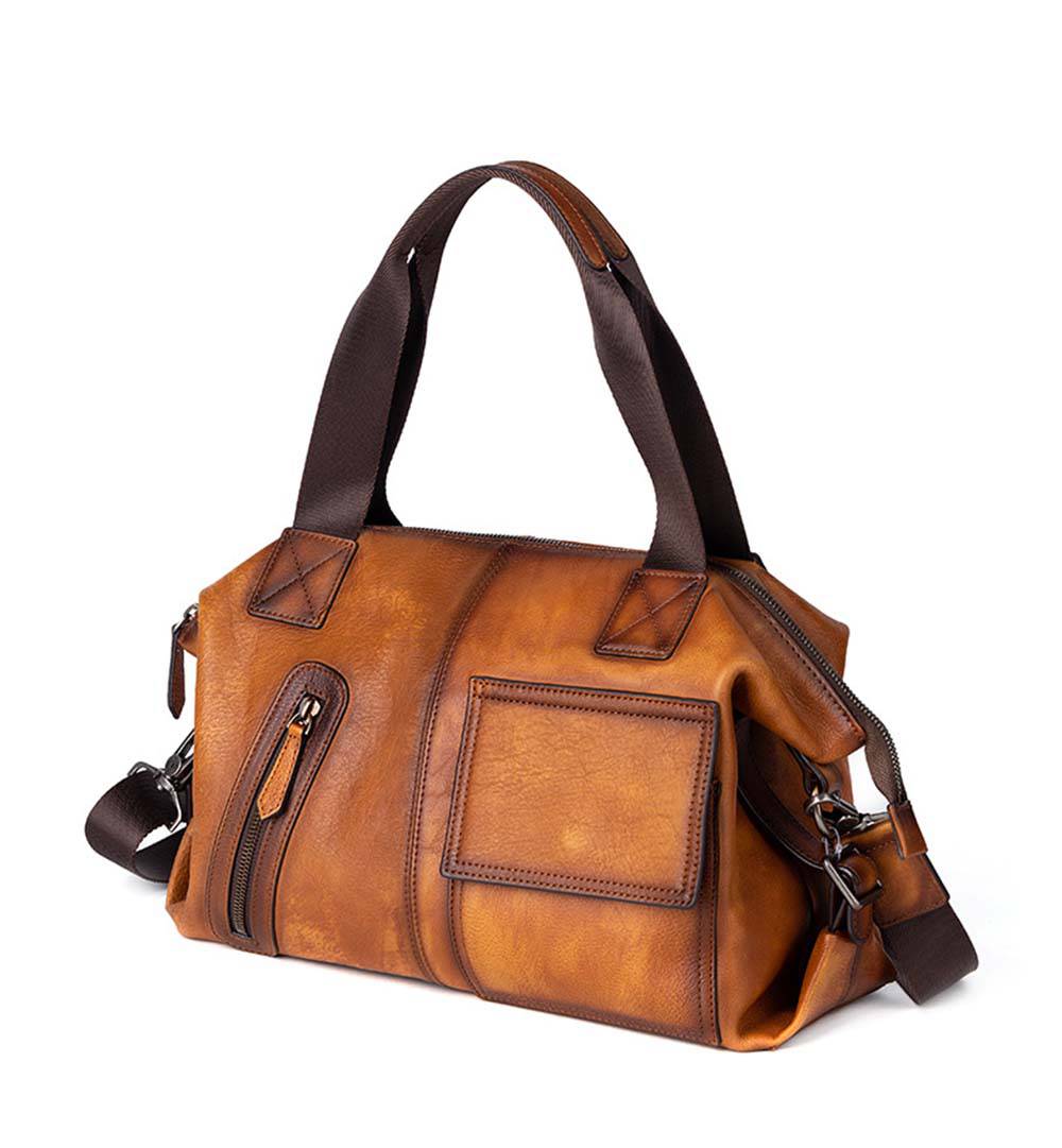 Mens Vintage Calfskin Leather Briefcase Shoulder Bag 2530 - Rosetta Creative Boutique