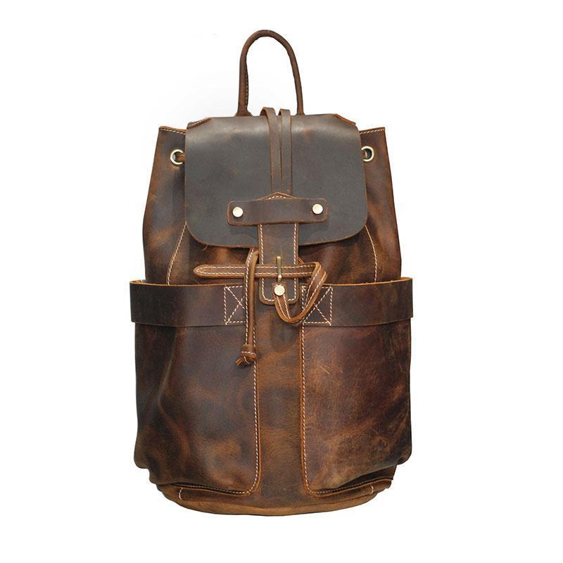 Olaf Vintage Leather Laptop Backpack - Stylish Travel Rucksack for Adventurers - Rosetta Creative Boutique