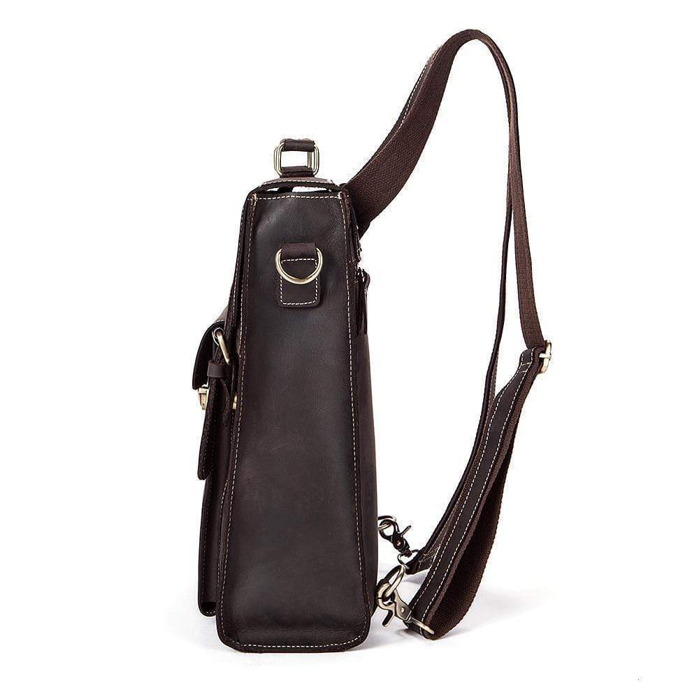 Rossie Viren Vintage Brown Leather Briefcase Messenger - Rosetta Creative Boutique