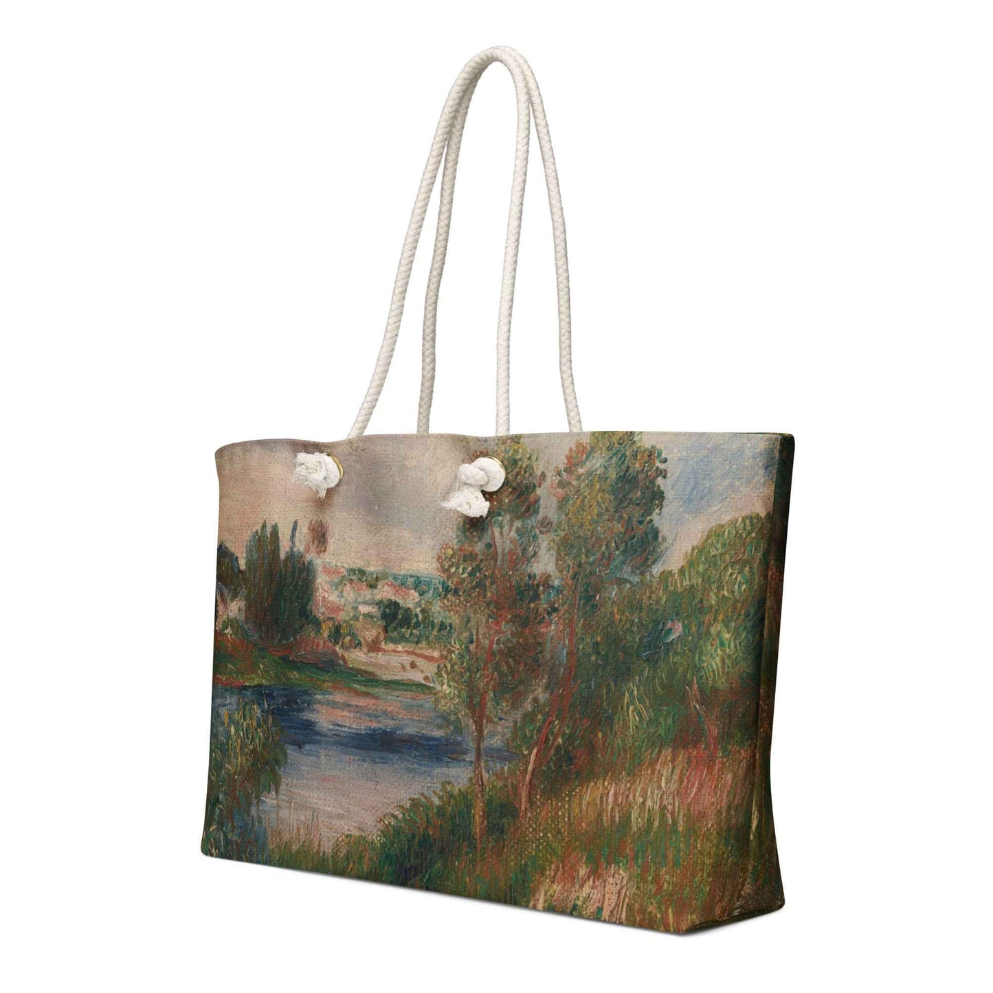Landscape at Vetheuil Weekender Bag by Auguste Renoir - Oversized Travel Companion - Rosetta Creative Boutique