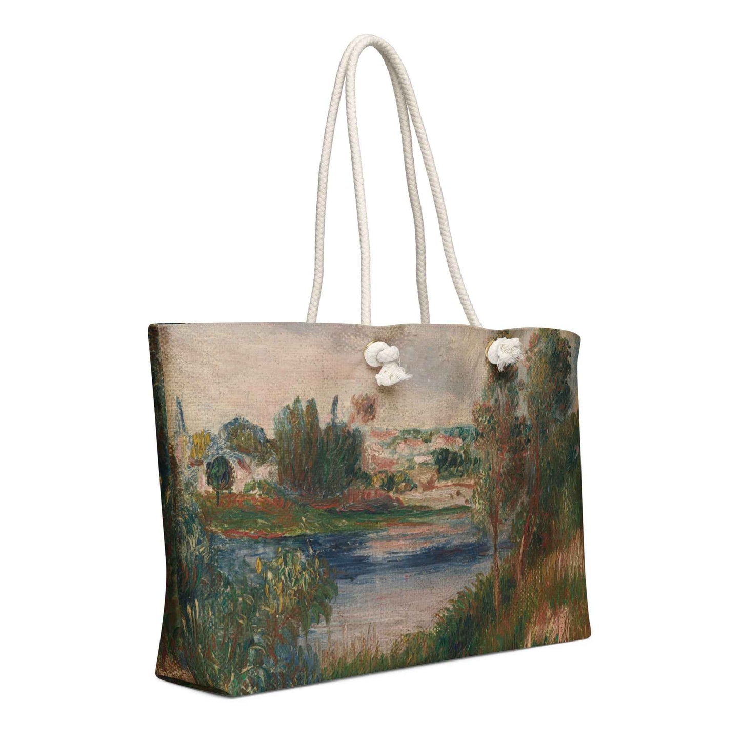 Landscape at Vetheuil Weekender Bag by Auguste Renoir - Oversized Travel Companion - Rosetta Creative Boutique