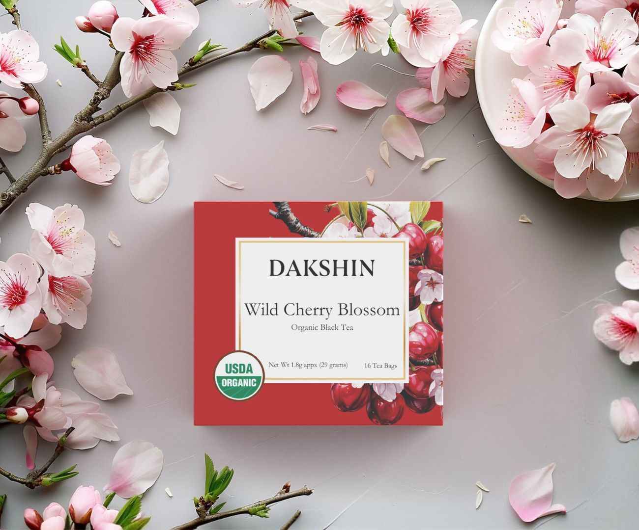 Organic Wild Cherry Blossom Tea - Wellness by Dakshin