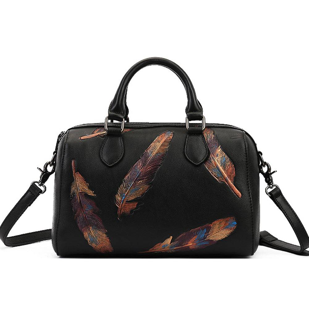 Womens Brown Leather Tote Bag - Cervo Antic Leather Brown Bauletto Dream Tote Bag - Rosetta Creative Boutique