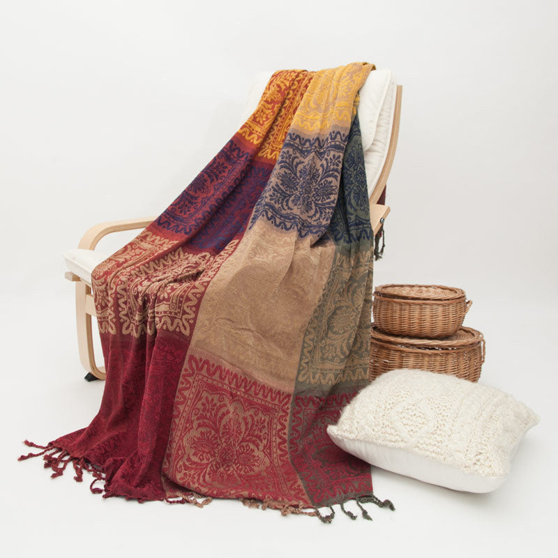 Bohemian Chenille Sanctuary Throw & Slipcover