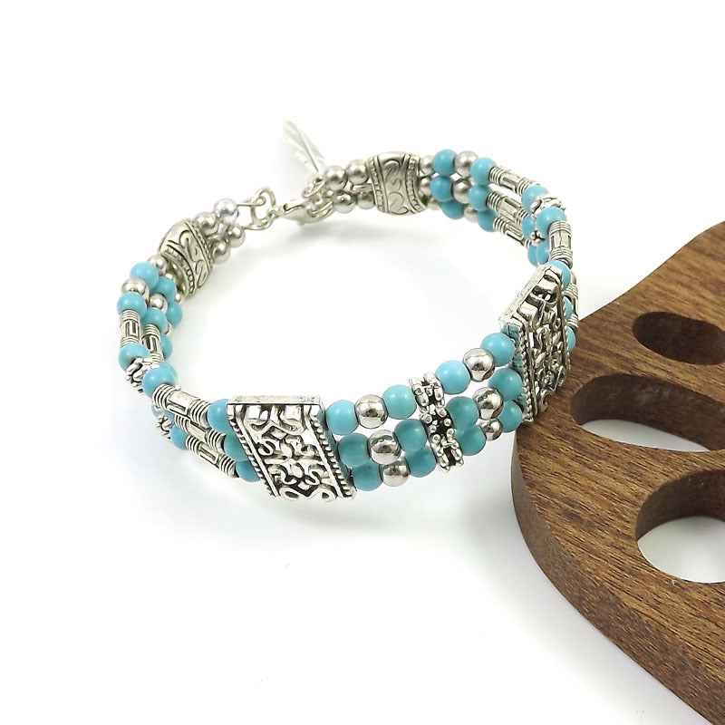 Vintage-style Bangle with Exotic Miao Silver Design
