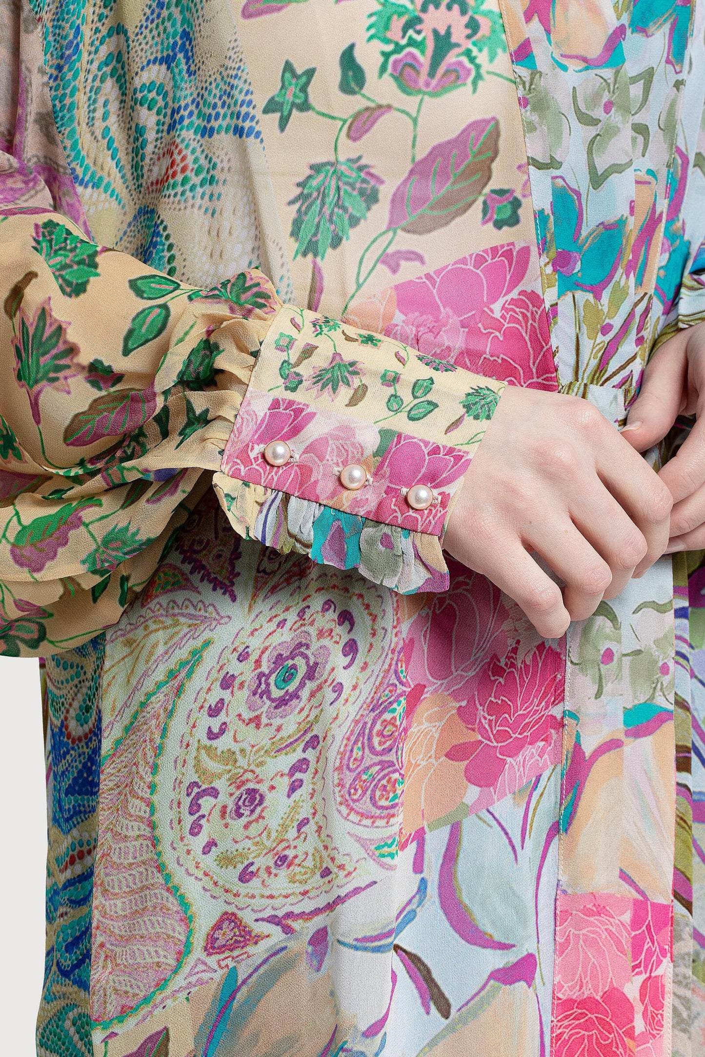 Floral Patch Long Kimono
