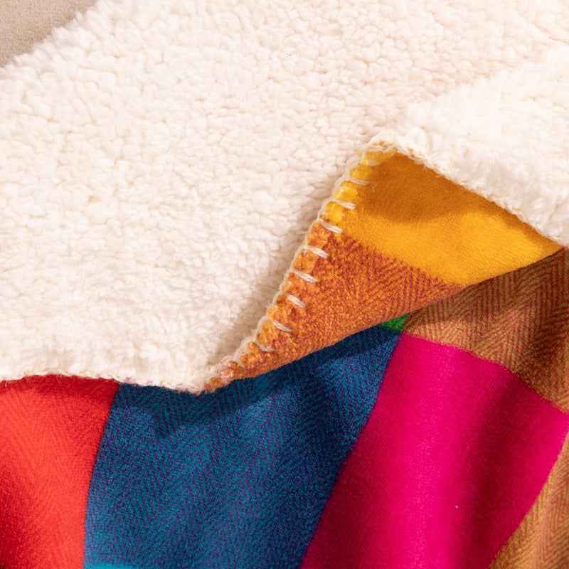 Coral Fleece Thickened Double Layer Berber Blanket For All Seasons