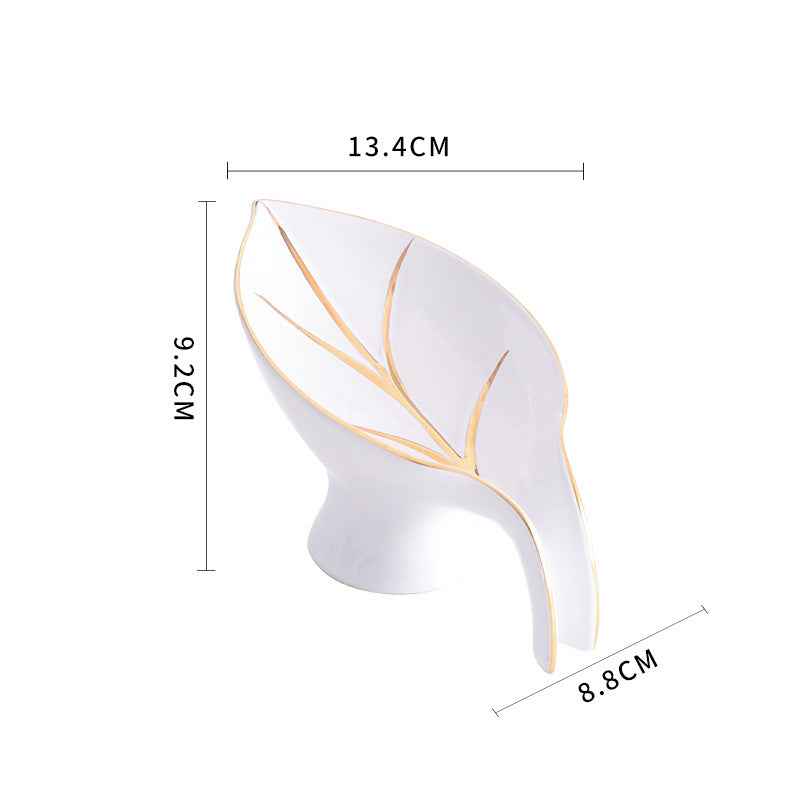 Leaf Shape PP Plastic Soap Dish Holder With Suction Cup For Bathroom
