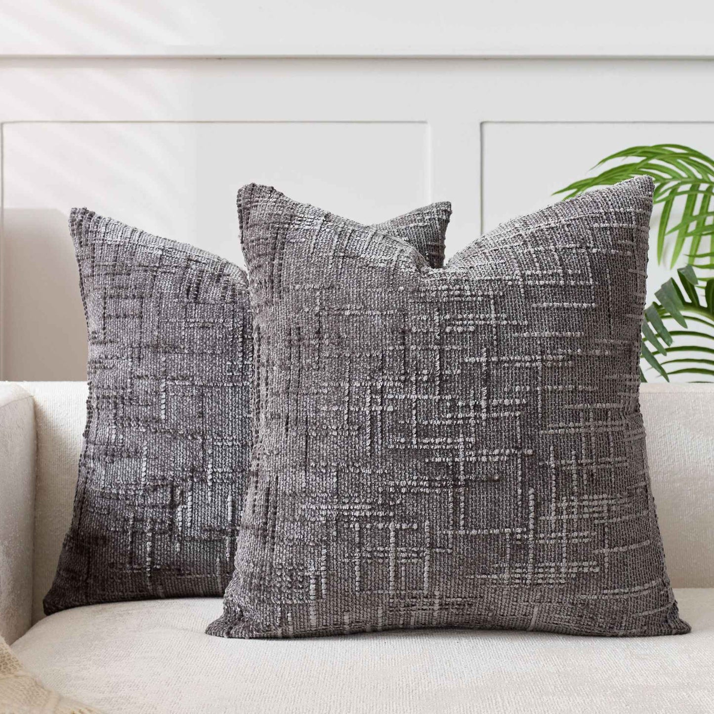 Chunky-spun Bamboo-textured Chenille Pillowcase