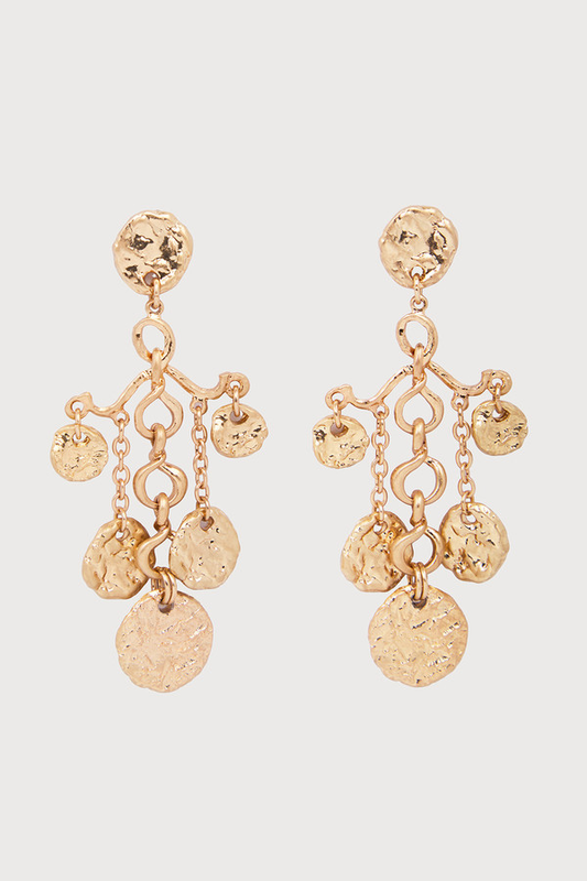 Hammered Coin Dangle Earrings