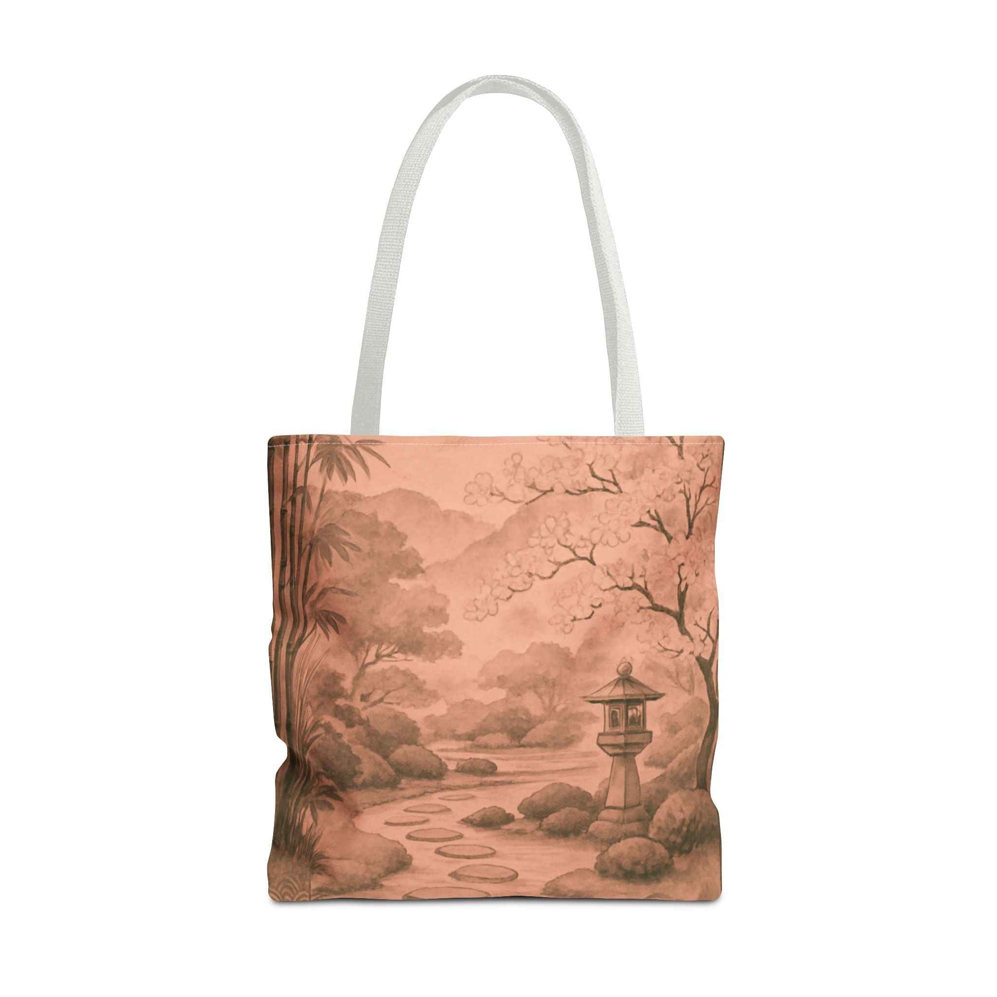 Serene Japanese Garden Tote Bag - Artistic AOP Design