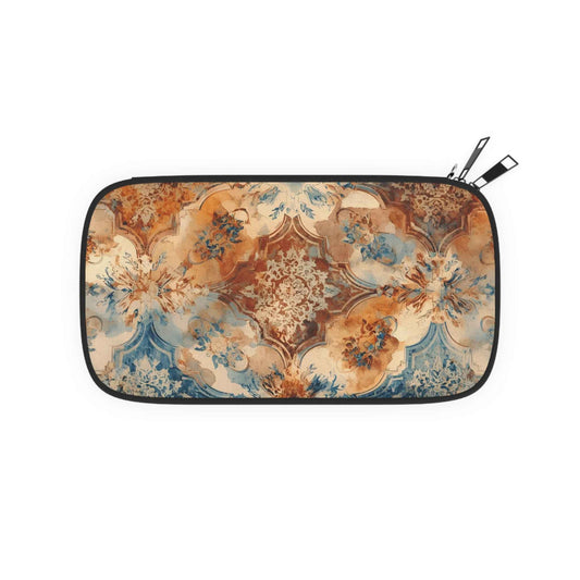 Vintage Tile Passport Wallet — Bohemian Floral Travel Organizer