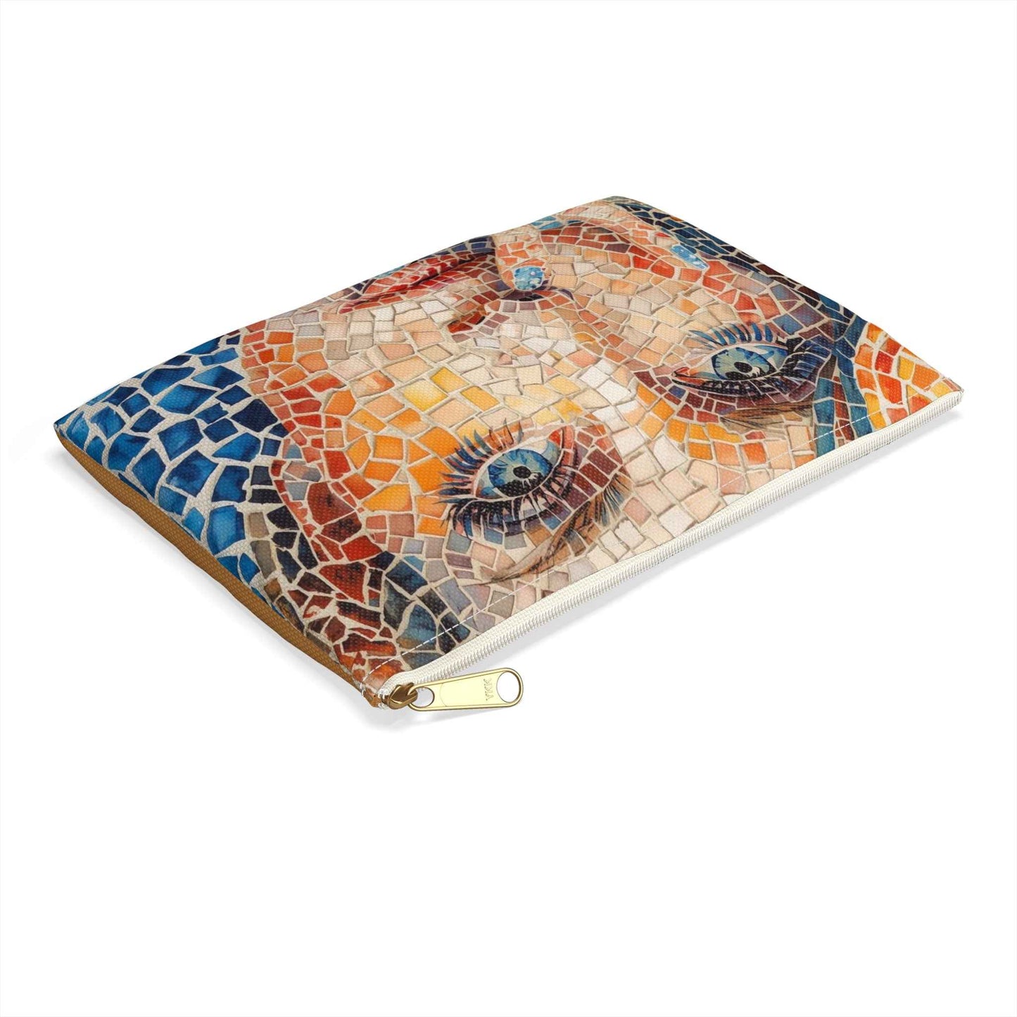 Mosaic Watercolor Accessory Pouch - Stylish Travel Organizer