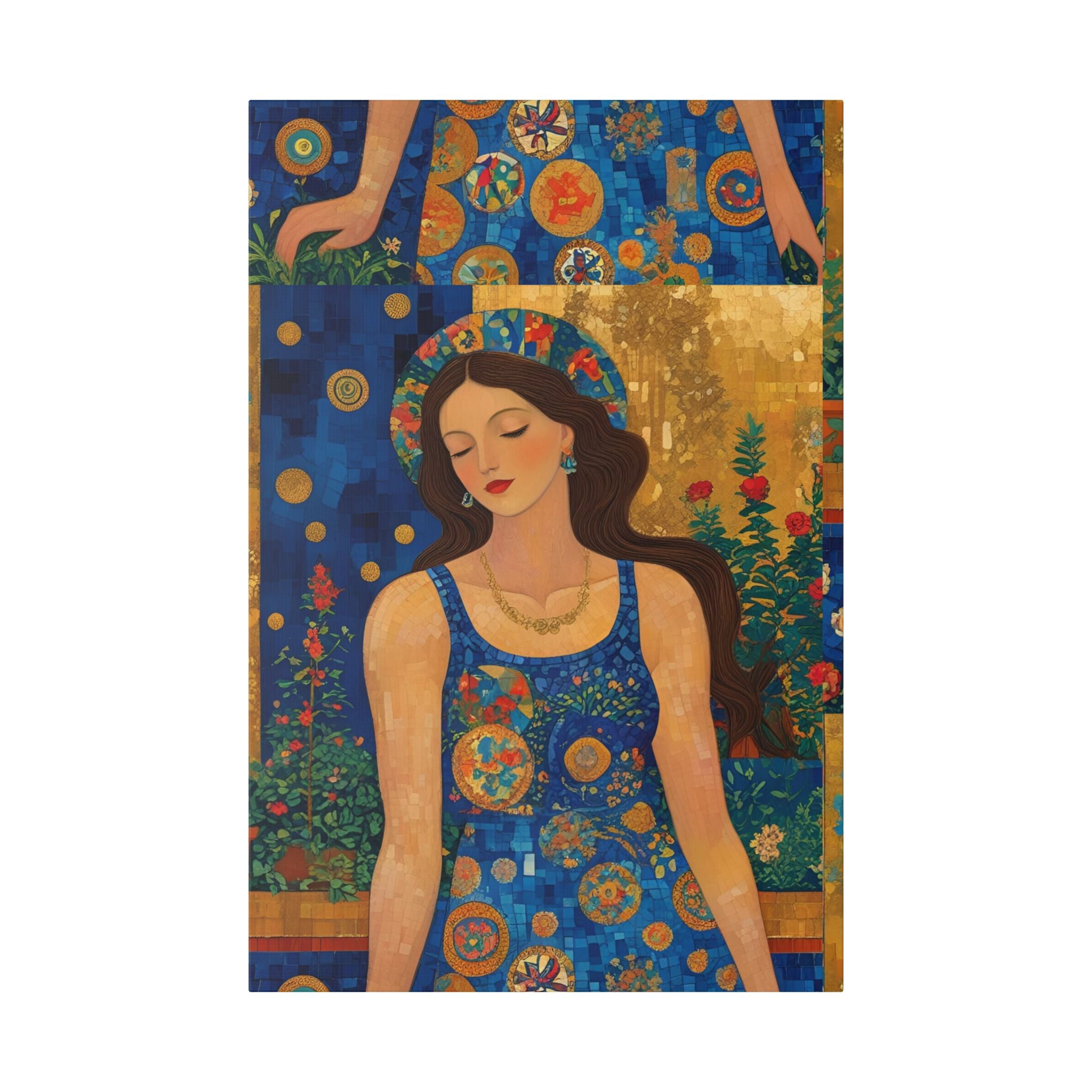 Klimt Floral Canvas Art - Colorful Floral Wall Decor Inspired by Klimt - Rosetta Creative Boutique