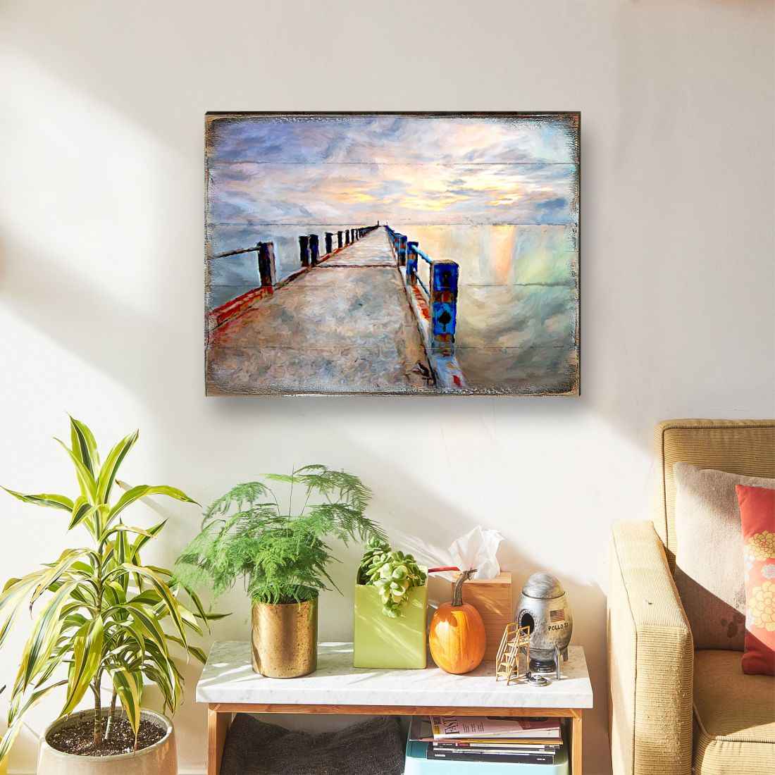 Soules Pier Wood Wooden Coastal Wall Art by Nature Wonders - Coastal Sea-Life Decor - 95273B