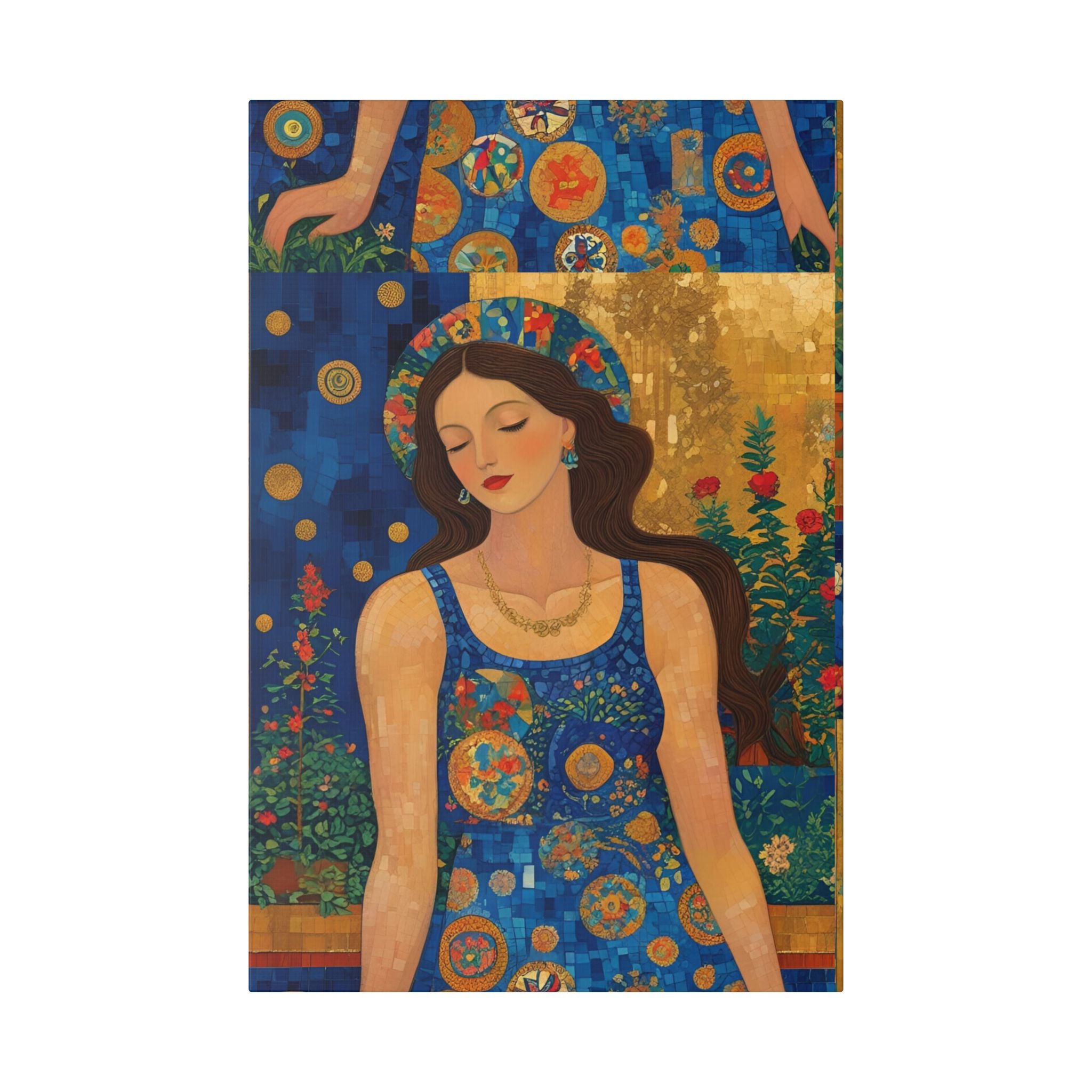 Klimt Floral Canvas Art - Colorful Floral Wall Decor Inspired by Klimt - Rosetta Creative Boutique