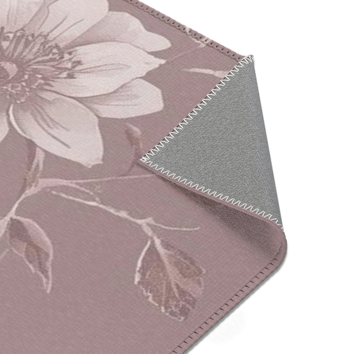 Vintage Floral Area Rug — Dusty Rose Floral Accent Rug