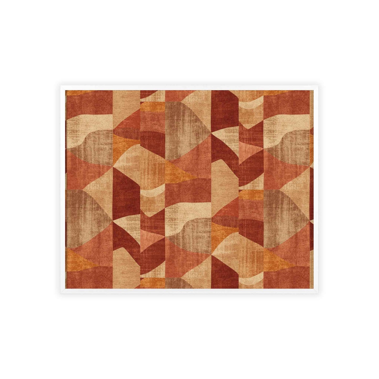 Faux Retro Geometric Poster with Wooden Frame