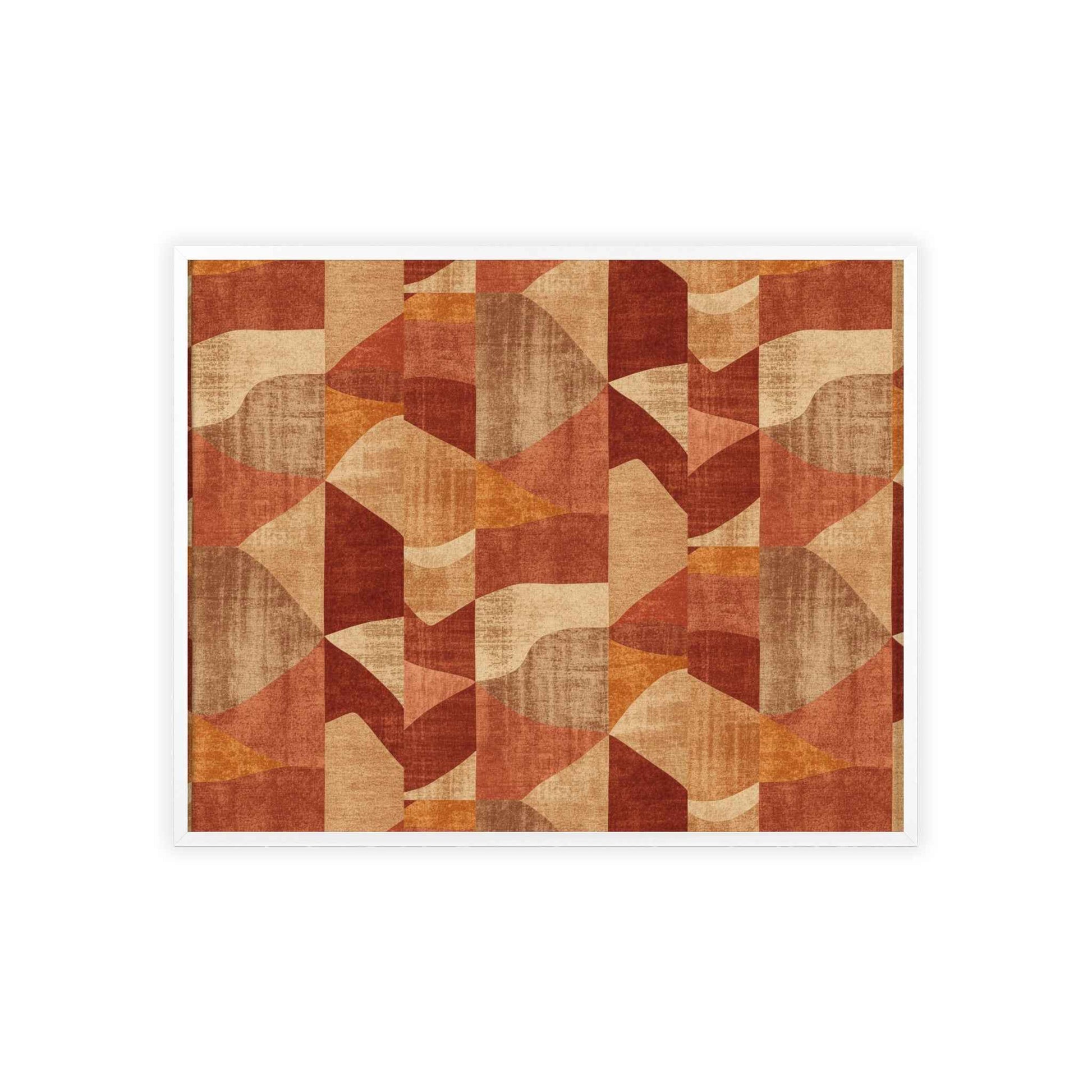 Faux Retro Geometric Poster with Wooden Frame