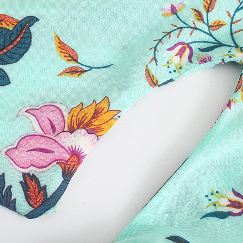 Bohemian Short Waist Belt Totem Kimono For Women Cotton Fresh Breeze