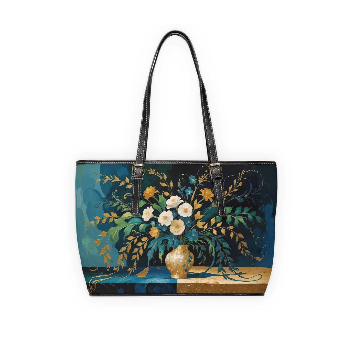 Elegant Floral PU Leather Shoulder Bag | Stylish Tote, Chic Purse, Everyday Handbag, Gift for Her, Fashion Accessory