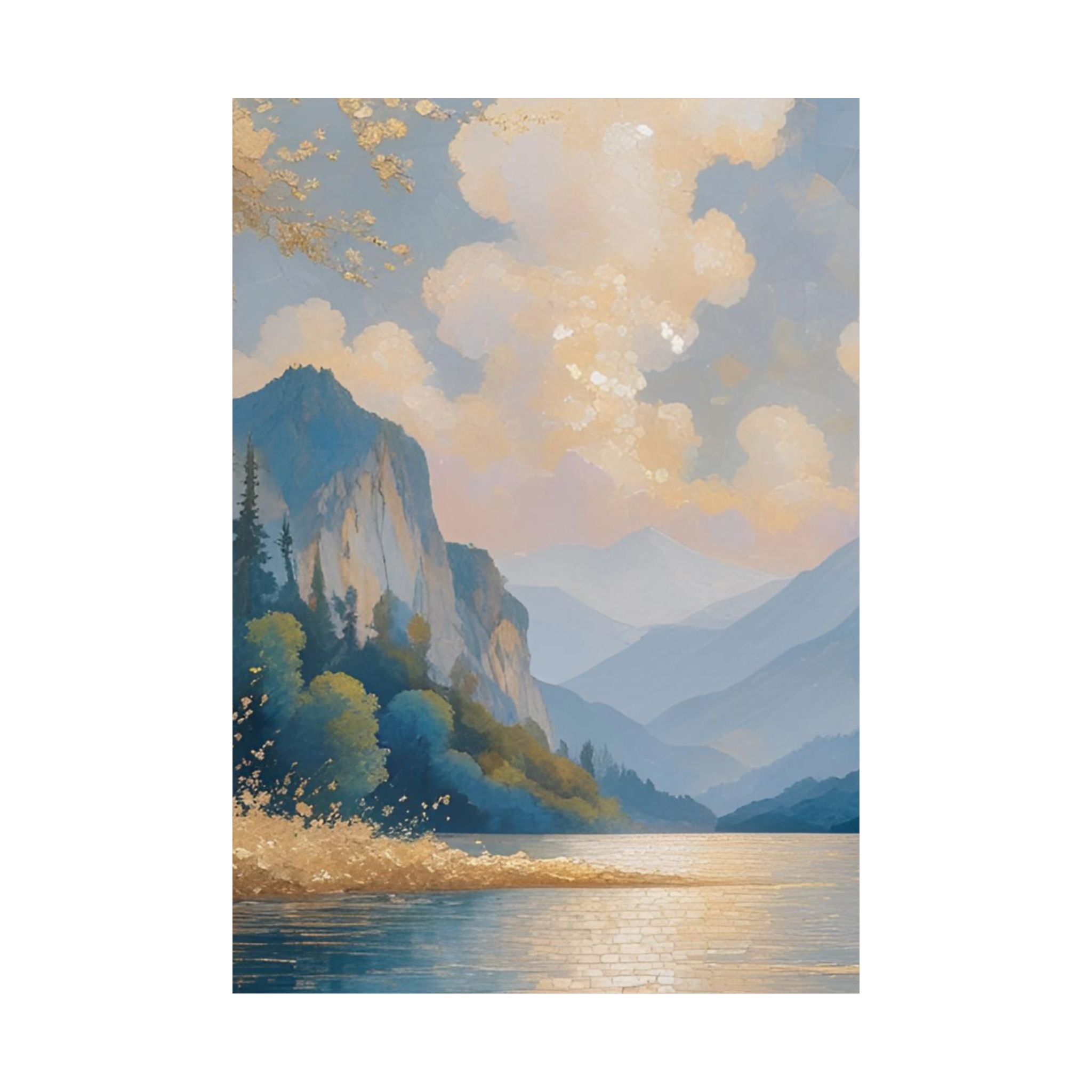 Watercolor Landscape Poster - Serene Satin Wall Art Print for Tranquil Home Decor - Rosetta Creative Boutique