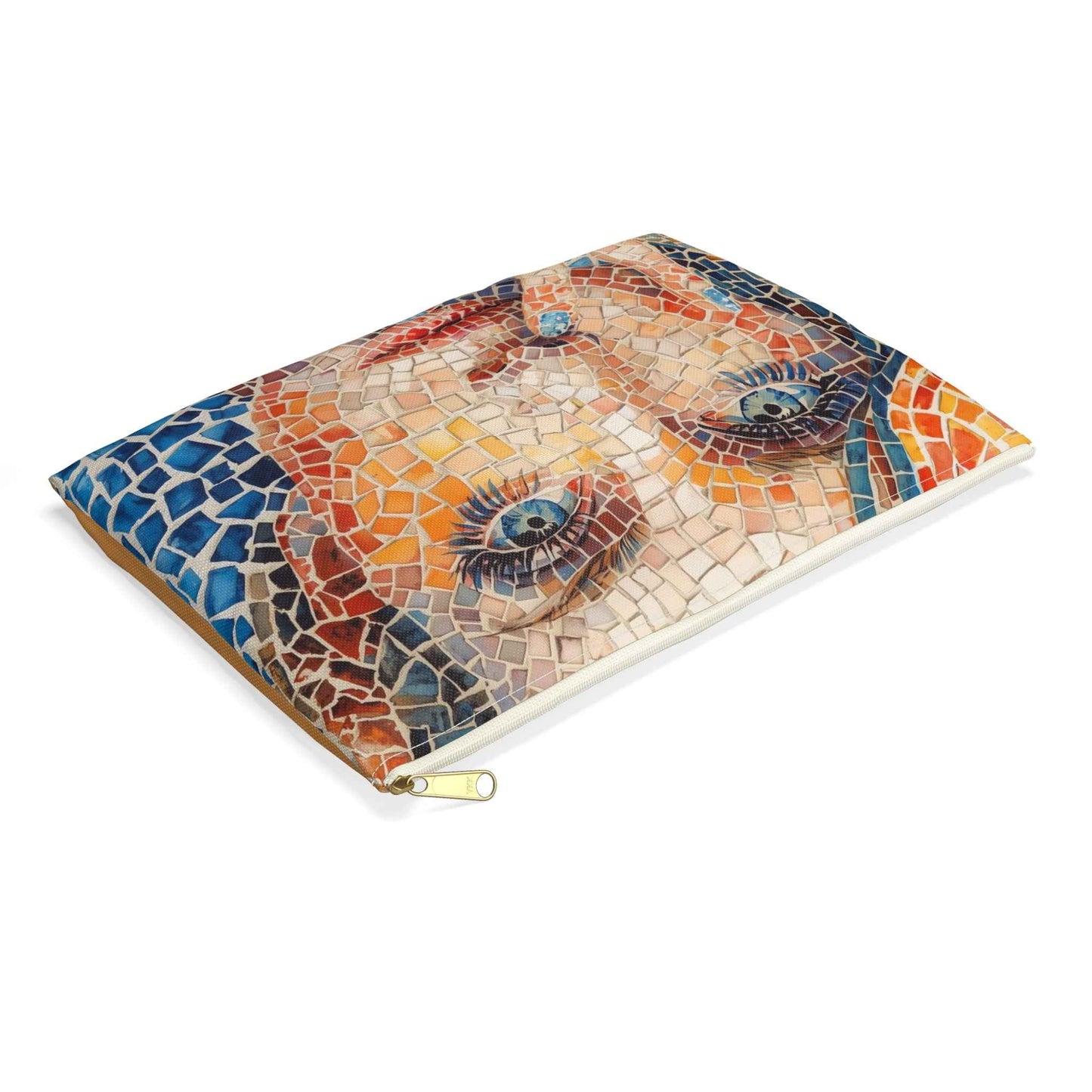 Mosaic Watercolor Accessory Pouch - Stylish Travel Organizer