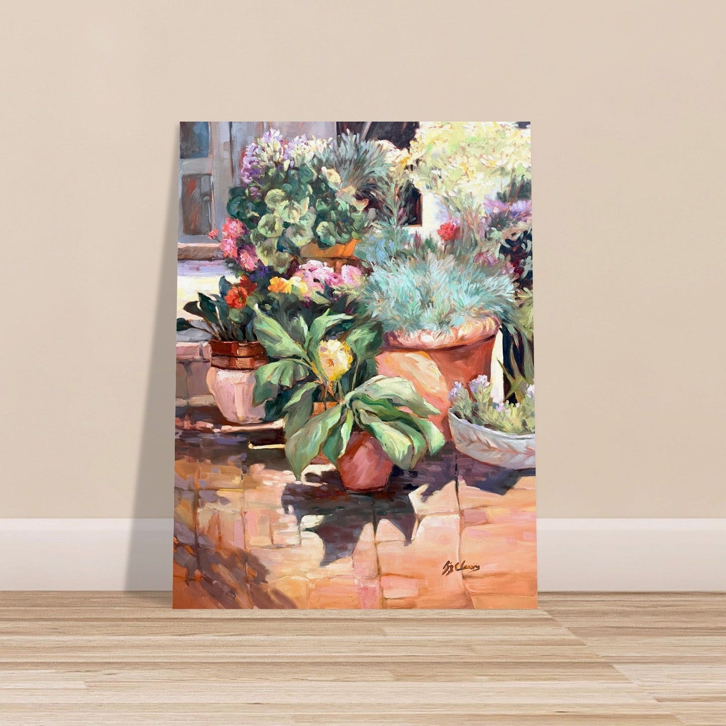 'Garden Serenity' Floral I 12x16 Museum-Quality Matte Paper Poster | Original Artwork by American Artist Barbara Cleary - Rosetta Creative Boutique